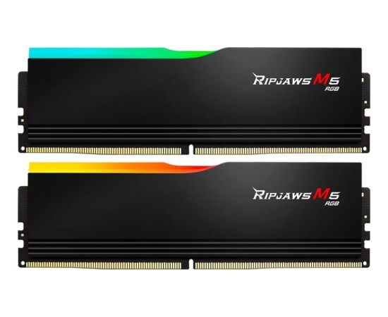 G.Skill DDR5 - 32GB - 6000 - CL - 36 Ripjaws M5 RGB Dual-Kit GSK (black, F5-6000J3648D16GX2-RM5RK, Ripjaws M5 RGB, INTEL XMP) RAM Operatīvā atmiņa