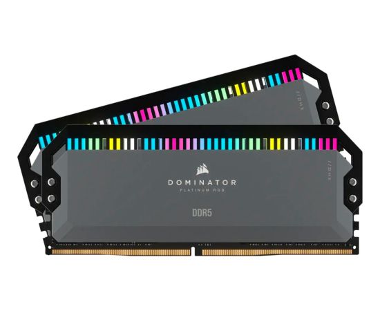 Corsair DDR5 - 64GB -  6000 - CL - 30 (2x 32 GB) dual kit, RAM (grey, CMT64GX5M2B6000Z30, Dominator Platinium RGB) RAM Operatīvā atmiņa