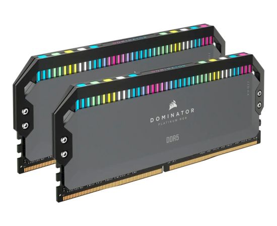 Corsair DDR5 - 64GB -  6000 - CL - 30 (2x 32 GB) dual kit, RAM (grey, CMT64GX5M2B6000Z30, Dominator Platinium RGB) RAM Operatīvā atmiņa