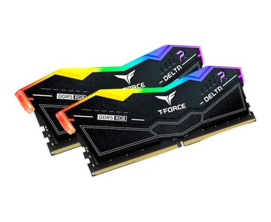 Team Group DDR5 32GB - 7800 - CL - 38 - Dual-Kit - DIMM - FF3D532G7800HC38DDC01, Delta RGB, XMP, black RAM Operatīvā atmiņa