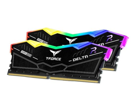 Team Group DDR5 32GB - 7800 - CL - 38 - Dual-Kit - DIMM - FF3D532G7800HC38DDC01, Delta RGB, XMP, black RAM Operatīvā atmiņa