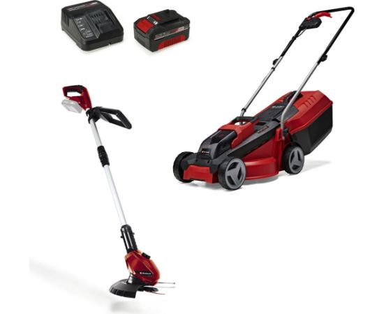 Einhell Cordless Lawn Mower Set GE-CM 18/30 + Grass Trimmer GE-CT 18 (red/black, Li-ion battery 4.0Ah) Новинки Для дома и сада 