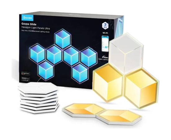 Govee H606A Glide Hexagon Light Panels Ultra 7-pack | LED lighting | RGBIC, 2.4 GHz Wi-Fi, Bluetooth Декоративное освещение 