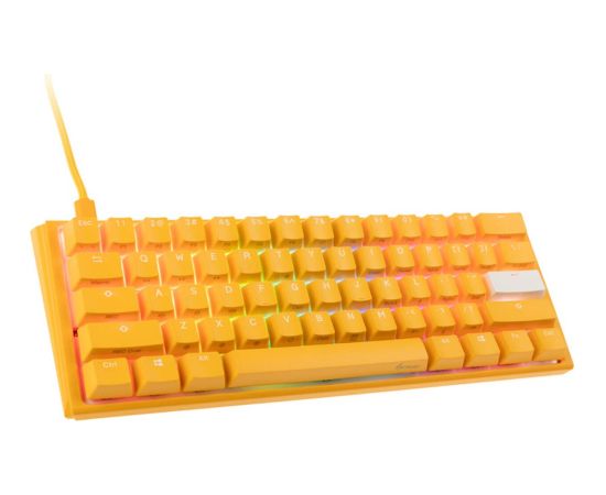 Ducky One 3 Yellow Mini Gaming Tastatur RGB LED - MX-Clear US keyboard USB US English Klaviatūras