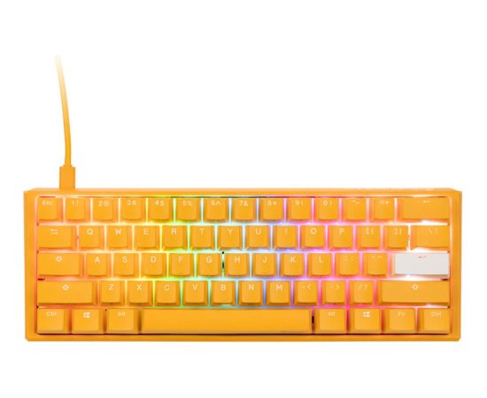 Ducky One 3 Yellow Mini Gaming Tastatur RGB LED - MX-Clear US keyboard USB US English Klaviatūras