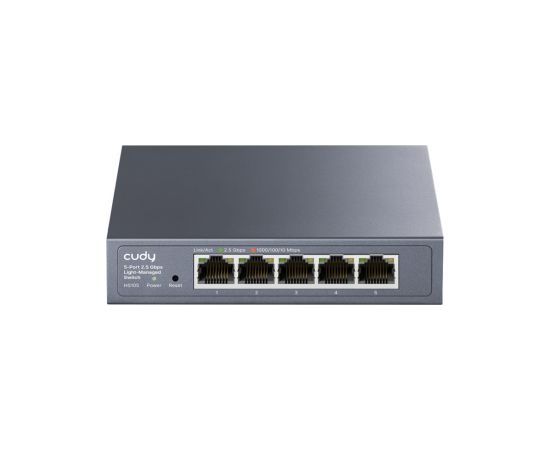 Cudy 5-Port 2.5G Easy-Managed Switch, HS105 3.0 L2 2.5G Ethernet (100/1000/2500) Black Switch