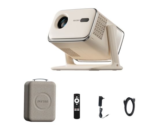 AURZEN Boom Mini Projector Case Bundle Smart Google TV 500 ANSI lum Wi-Fi Bluetooth Projektori