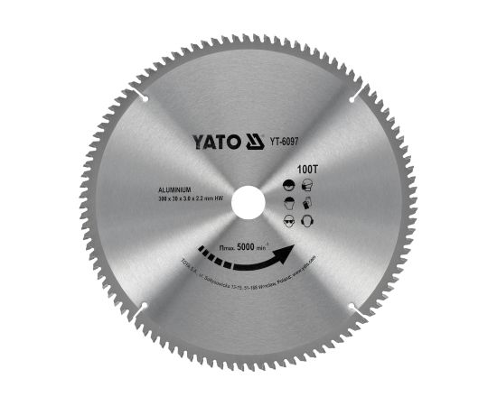Griešanas disks alumīnijam Yato YT-6097; 300 mm Zāģripas