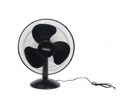 Galda ventilators, 40 W, 40 cm, 3 ātrumu izvēle, regulējama galva, melns, 551760B16B, Rosberg Ventilatori