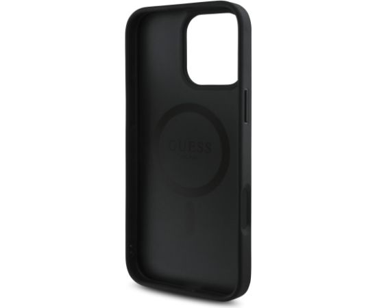 Guess PU 4G Small Metal Logo MagSafe Case Aizsargapvalks priekš iPhone 16 Pro / pelēks Neoriģinālie Maciņi