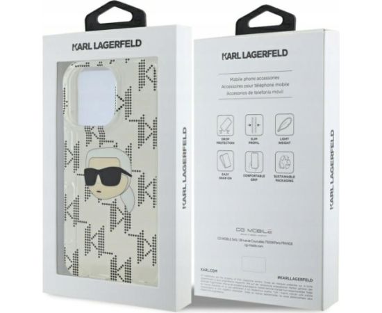 Karl Lagerfeld IML Karl Head Electroplated Aizsargapvalks Priekš Apple iPhone 16 Pro Max Neoriģinālie Maciņi