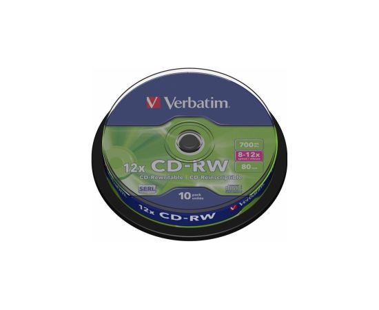Matricas CD-RW SERL Verbatim 700MB 12x, 10 Pack Spindle CD DVD Матричные Диски