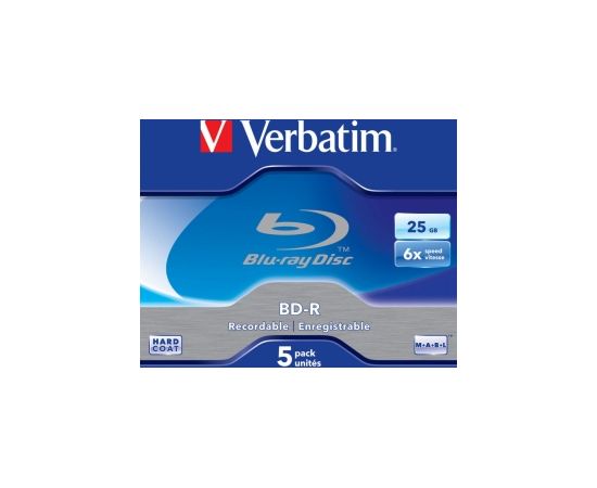 Matricas BD-R Verbatim 25 GB 6x Single Layer 5 Pack Jewel CD DVD Матричные Диски