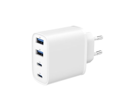 Lādētājs Gembird 4-port 40W USB PD fast charger White 2xType-C 2xType-A QC 3.0 Telefonu lādētāji 220v