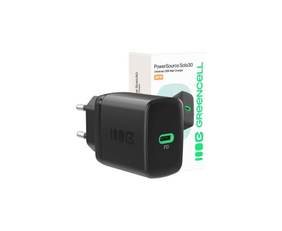 Green Cell Lādētājs Greencell PowerSource Solo30 30W Black Зарядные устройства
