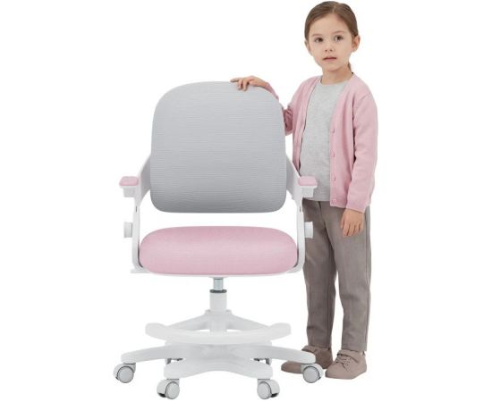 Fotel obrotowy Junior 4.3 Pink-Grey Biroja krēsli