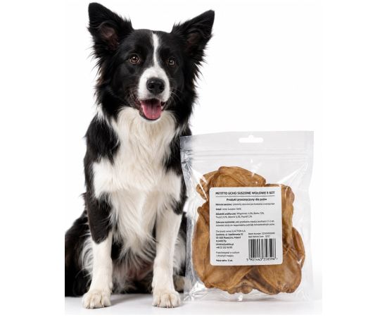 PETITTO Dried beef ear Mono - dog treat - 5 pcs Suņu barība