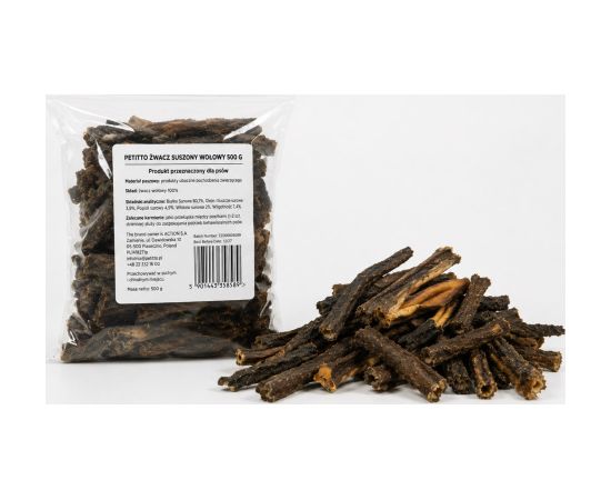 PETITTO Dried beef tripe Mono - dog treat - 500g Suņu barība