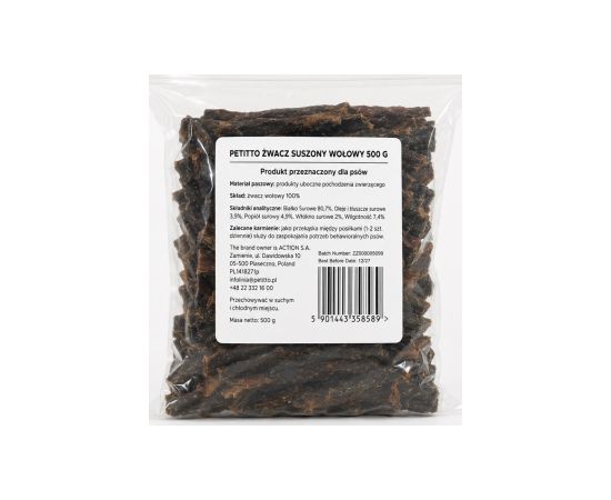 PETITTO Dried beef tripe Mono - dog treat - 500g Suņu barība