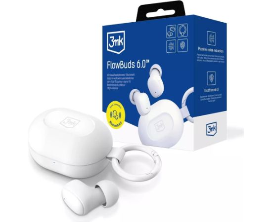 Austiņas  3mk FlowBuds 6.0 White Austiņas