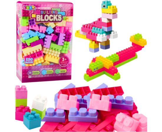 LeanToys Klocki W Pudełku Edukacyjne Duże Budowlane Zestaw Kolorowe 230ele. Машины и аксессуары