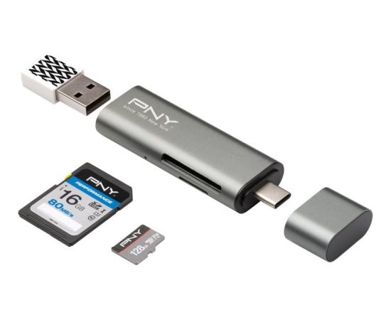 Pny Technologies Karšu lasītājs PNY USB C / USB A Adapter (R-TC-UA-3N1E01-RB) Новинки Компьютерная техника
