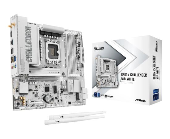 ASRock B860M Challenger WiFi White 1851 mATX HDMI/DP  DDR5 Новинки Компьютерная техника