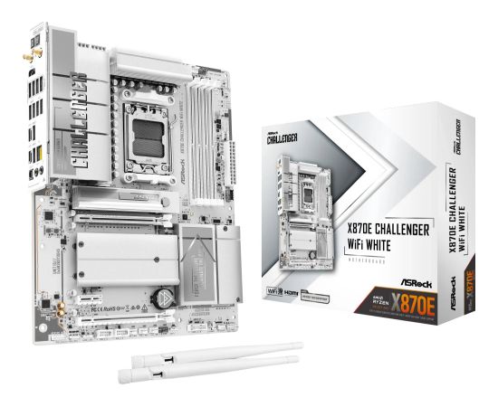 ASRock X870E Challenger WiFi White AM5 ATX  HDMI/USB-C    D Jaunumi - Datori