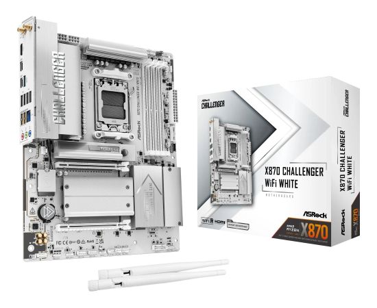 ASRock X870 Challenger WiFi White AM5 ATX  HDMI/USB-C Jaunumi - Datori