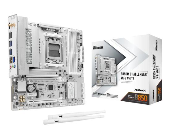 ASRock B850M Challenger WiFi White AM5 mATX HDMI/DP       DD Jaunumi - Datori