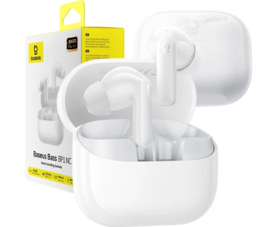 Bezvadu austiņas Baseus Bass BP1 NC In-Ear TWS Moon White Новинки Компьютерная техника