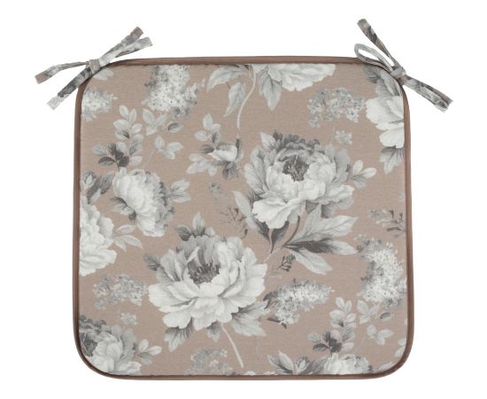 Cushion LONETA NEW for chair 39x39cm, gray roses Новинки Для дома и сада 