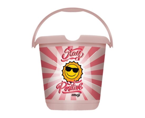 Keeeper Spainis deko 10L Ilvie "Emoji Stay Positive" Ø30x28cm rozā Telpu uzkopšana