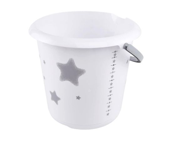 Keeeper Spainis deko 10L Ilvie "Stars" Ø30x28cm balts Telpu uzkopšana