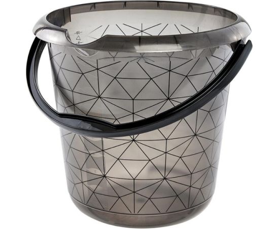 Keeeper Spainis deko 10L Ilvie "Polygon" Ø30x28cm caurspīdīgi pelēks Telpu uzkopšana
