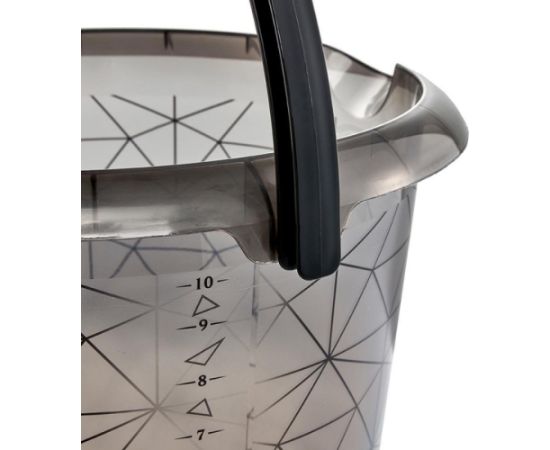 Keeeper Spainis deko 10L Ilvie "Polygon" Ø30x28cm caurspīdīgi pelēks Telpu uzkopšana