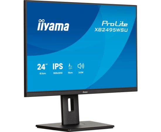 Iiyama ProLite XB2495WSU-B1 (61.1 cm (24.1 Zoll), schwarz (matt), WUXGA, IPS, HDMI, DP, USB-Hub, ergonomischer Standfuß, 100Hz Panel) Monitori