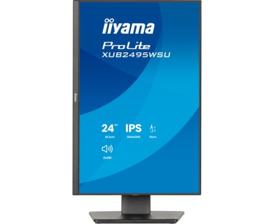 Iiyama ProLite XB2495WSU-B1 (61.1 cm (24.1 Zoll), schwarz (matt), WUXGA, IPS, HDMI, DP, USB-Hub, ergonomischer Standfuß, 100Hz Panel) Monitori