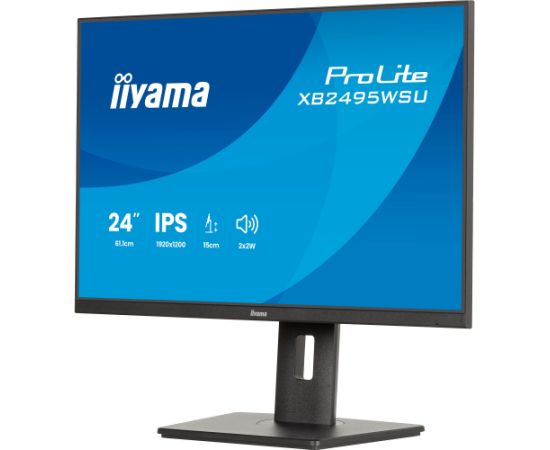 Iiyama ProLite XB2495WSU-B1 (61.1 cm (24.1 Zoll), schwarz (matt), WUXGA, IPS, HDMI, DP, USB-Hub, ergonomischer Standfuß, 100Hz Panel) Monitori