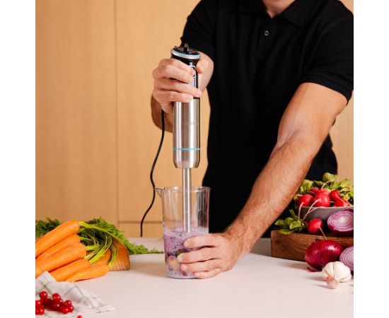 Cecotec Hand blender Power Neutron 1100MAX Cream&Crush Hand Blender 1100 W Number of speeds Adjustable Turbo mode Chopper Black/Silver Mikseri