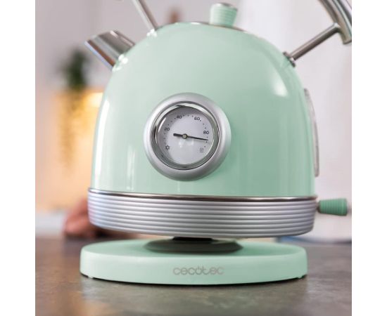 Cecotec Kettle ThermoSense 420 Vintage 2200 W Electric 1.8 L Stainless steel 360° rotational base Light Green Tējkannas (elektriskās)