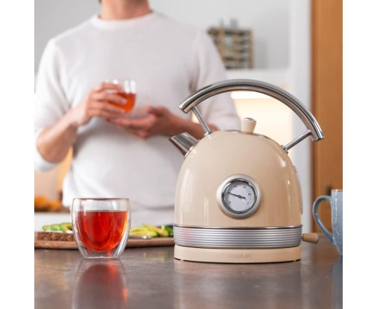 Cecotec Kettle ThermoSense 420 Vintage 2200 W Electric 1.8 L Stainless steel 360° rotational base Light Beige Tējkannas (elektriskās)