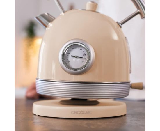 Cecotec Kettle ThermoSense 420 Vintage 2200 W Electric 1.8 L Stainless steel 360° rotational base Light Beige Tējkannas (elektriskās)