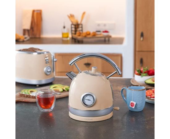 Cecotec Kettle ThermoSense 420 Vintage 2200 W Electric 1.8 L Stainless steel 360° rotational base Light Beige Tējkannas (elektriskās)