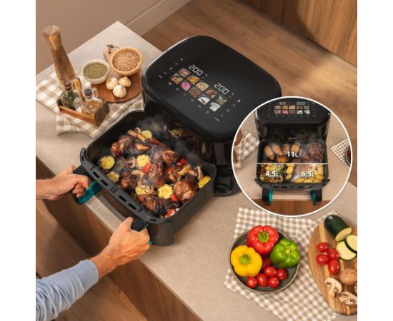Cecotec Double hot air fryer Cecofry&Grill Smokin'Prime 11000 Power 2800 W Capacity 11 L Black Воздушные котлы (AirFryer)