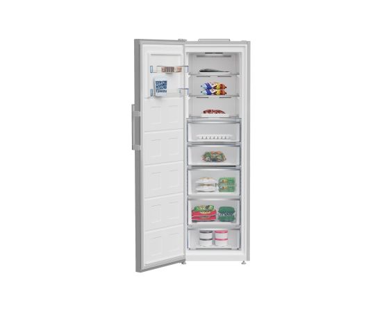 BEKO Freezer B5RMFNE314X Energy efficiency class E Upright Free standing Height 186.5 cm Total net capacity 286 L No Frost system Grey Крупная бытовая техника