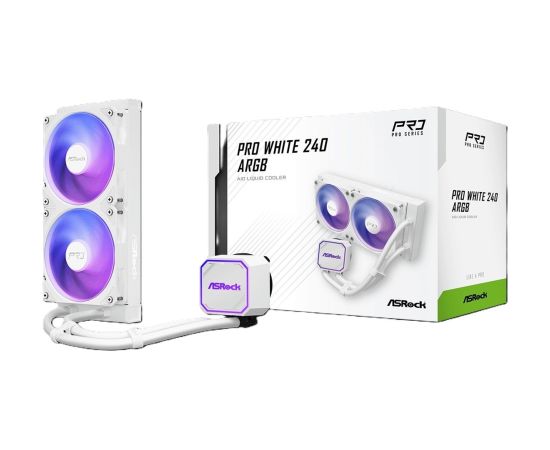 Chłodzenie ASRock Pro White 240 ARGB Procesoru dzesēšana