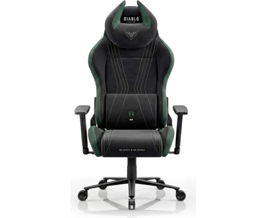 Krzesło biurowe Diablo Chairs Fotel gamingowy materiałowy czarno-zielony Diablo X-Horn 2.0 Forest Green Normal Новости, мебель, дом