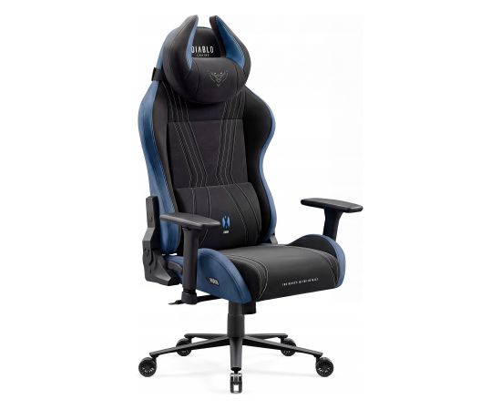 Krzesło biurowe Diablo Chairs Fotel gamingowy materiałowy czarno-niebieski Diablo X-Horn 2.0 Night Blue Normal Новости, мебель, дом