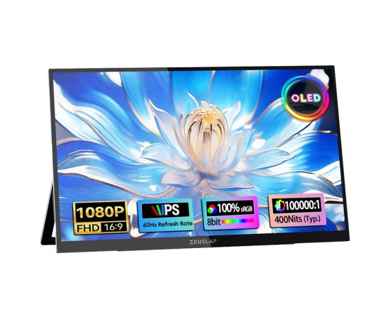 ZEUSLAP OL133ED Portable Monitor with a 13.3" Touchscreen Monitori
